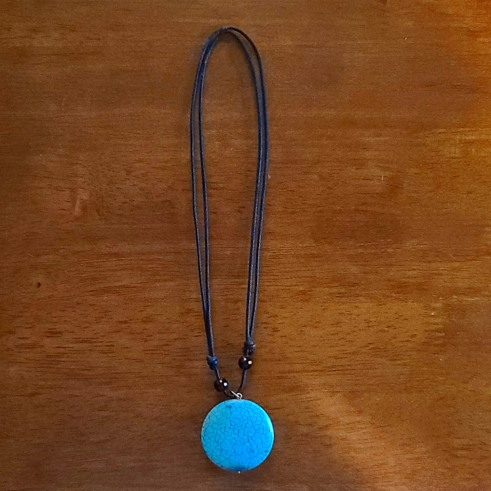 Mexican Turquoise pendant on a nylon necklace